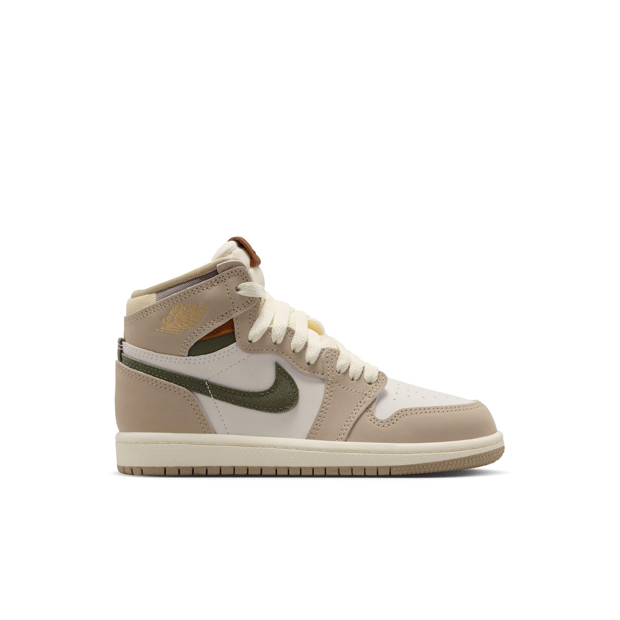 Jordan 1 Retro High OG "Khaki" Preschool Girls' Shoe - SAIL/CARGO KHAKI